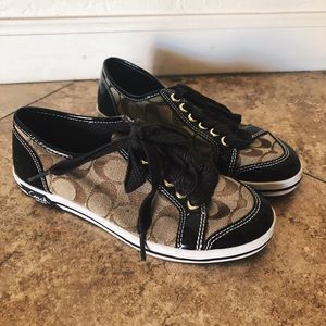 COACH rare brown logo sneakers